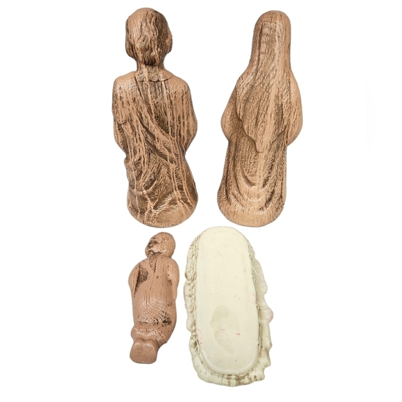 Vintage Empire Ornate Nativity Set Joseph Mary & Baby Jesus Blow Mold Set of 4 - Picture 2 of 7